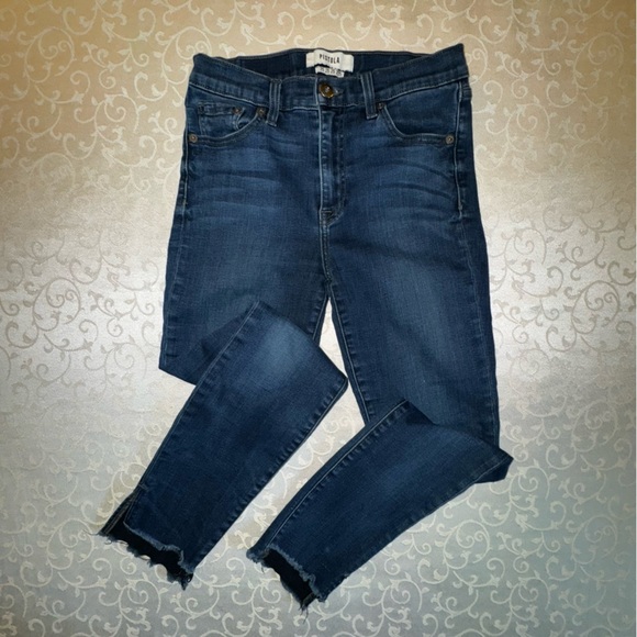 pistola Denim - Pistola High Waisted Raw Hem Skinny Jeans